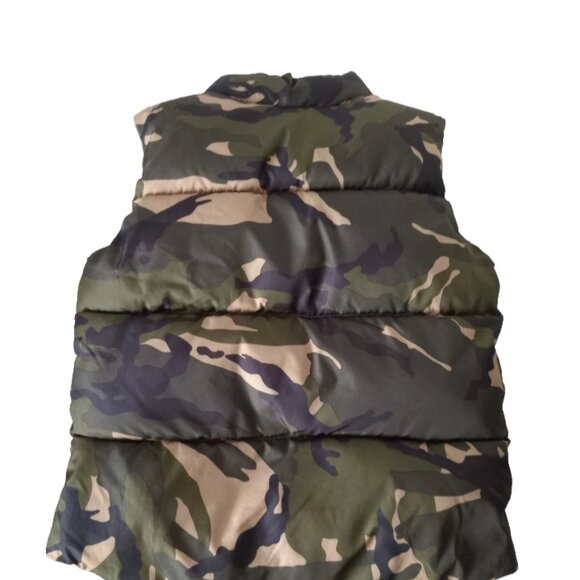 Old Navy Kids Toddlers Puffy Vest Boys Green Camo Insulated Pockets Size 3T - Picture 3 of 7